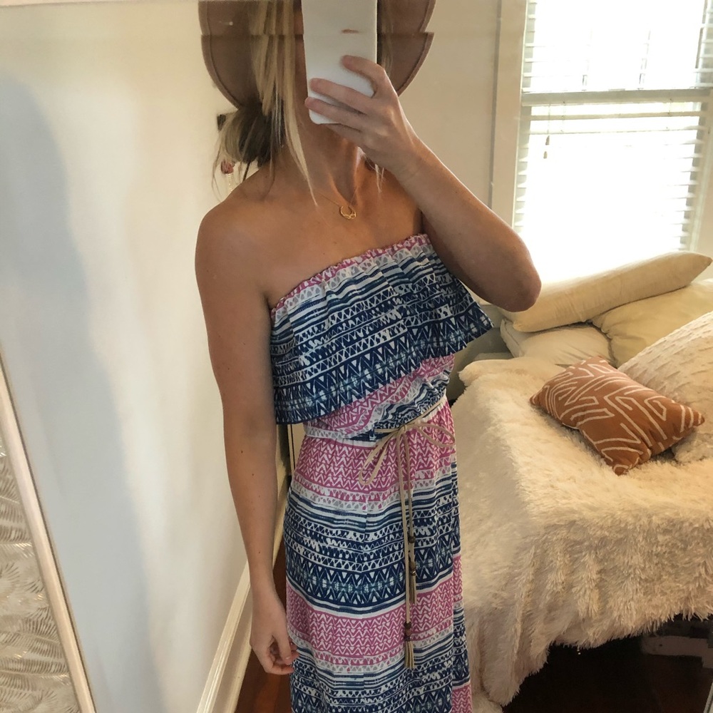 Boho print maxi dress